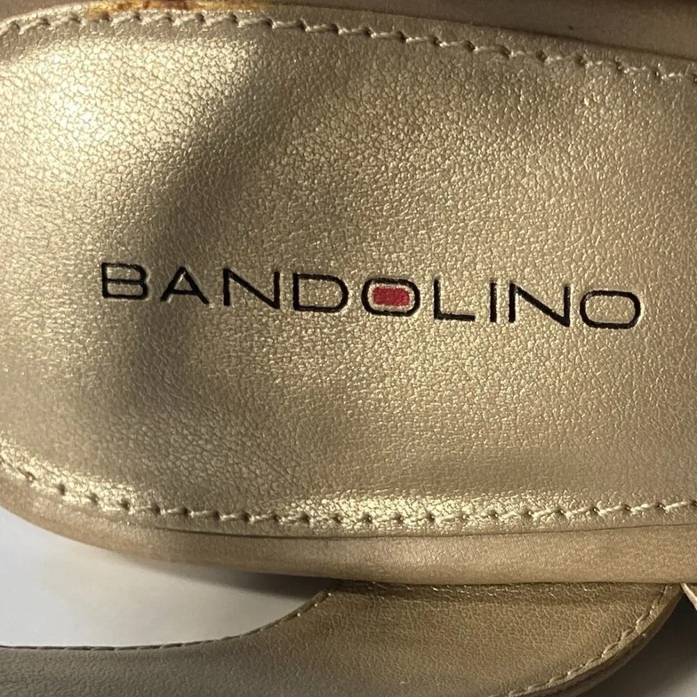 Bandolino SZ 8.5 Neutral taupe wedge slide with back strap comfortable